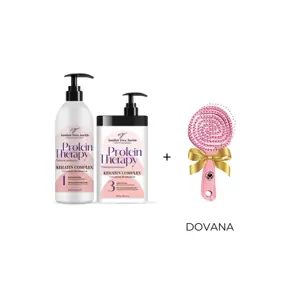 IŠSKIRTINIO DYDŽIO PROTEINŲ TERAPIJOS RINKINYS (2x1000g) + DOVANA (plaukų šepetys)